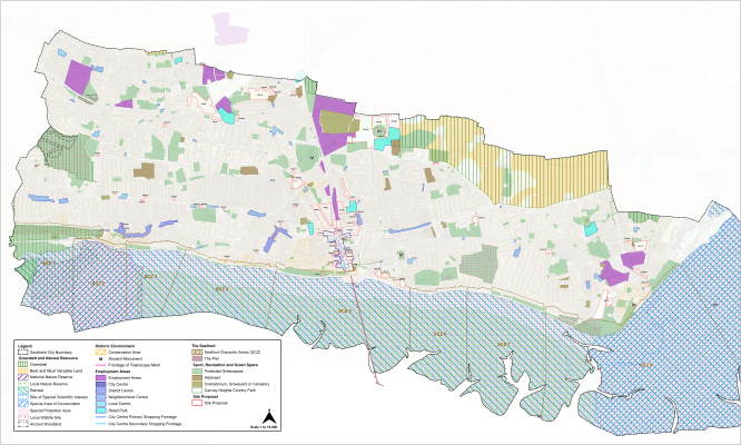 Map identifying site allocations and areas with policy designations.